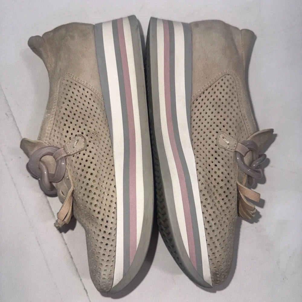 Softwaves Cadie Platform Sneakers Shoes Sand Beige 38 US 7.5 PreOwned‎